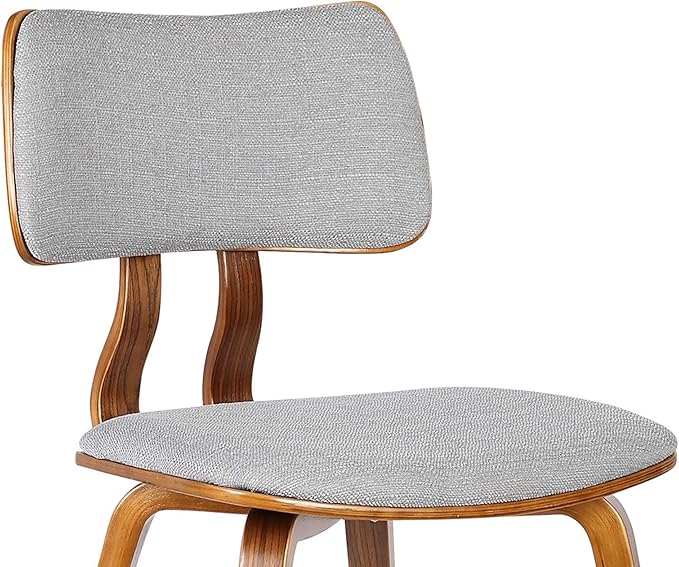 Armen Living Jaguar Mid-Century Dining Chair in Walnut Wood and Gray Fabric - Image 6
