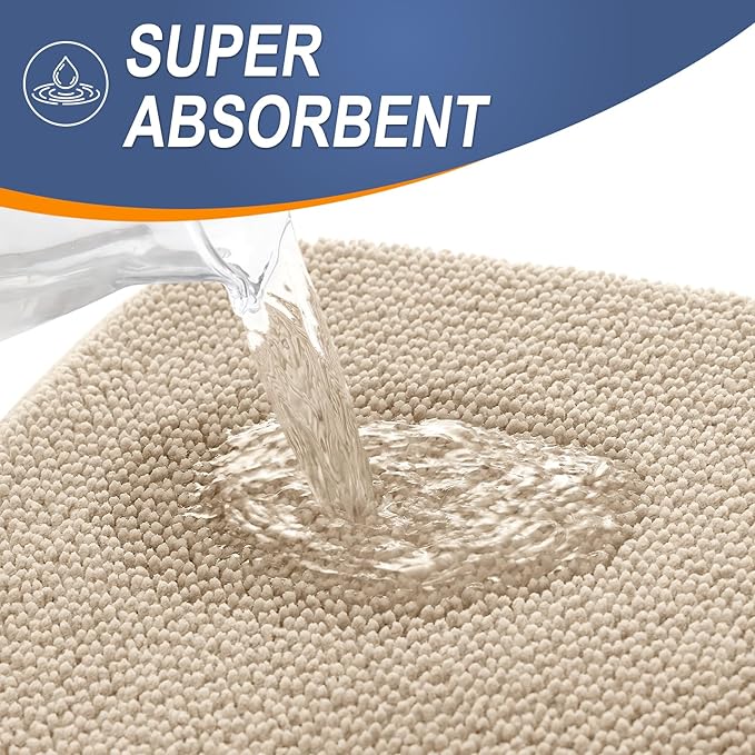 OLANLY Thick Memory Foam Bath Mat Rug 34x21, Extra Soft Absorbent Bathroom Rug - Image 3