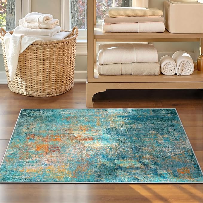 Washable Area Rugs 4'x6' Non-Slip Modern Abstract Soft - Image 6