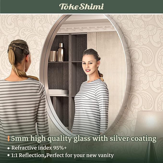 TokeShimi Oval Mirrors for Wall Decor 24x36 Inch - Image 9