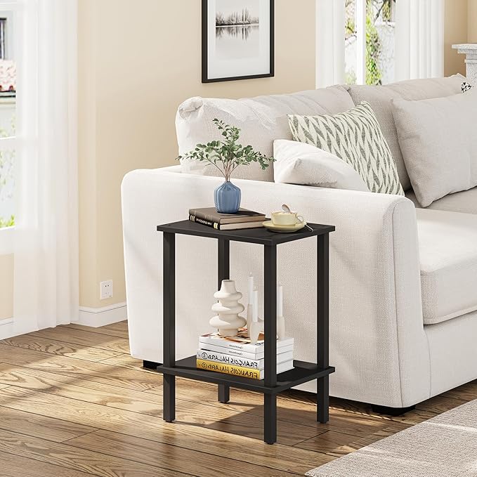 TUTOTAK End Table, Side Table, Nightstand, 2-Tier Storage Shelf, Sofa Side Table - Image 2
