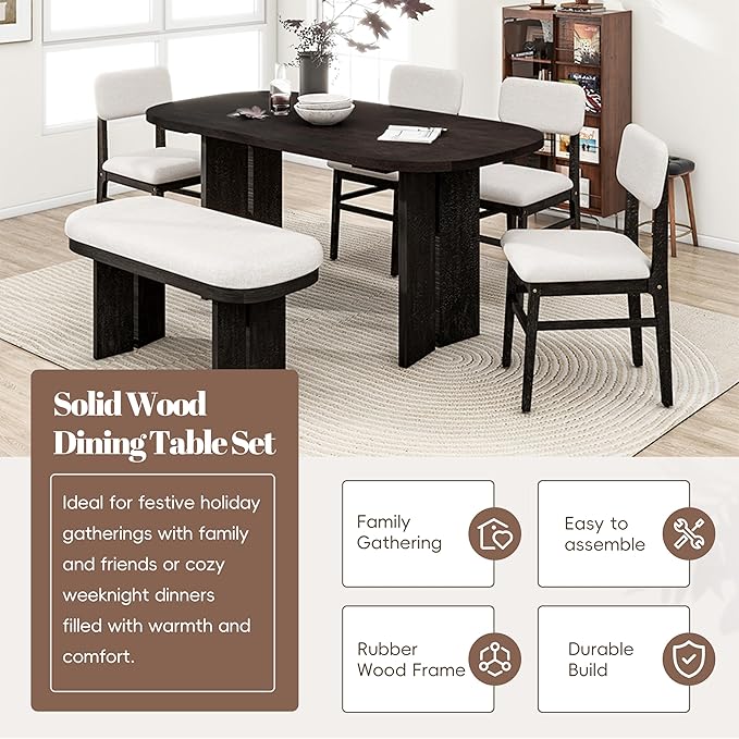 Ball & Cast Wood Dining Table Set - Image 3