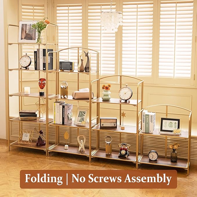 Crofy No Assembly Folding Bookshelf - Image 4
