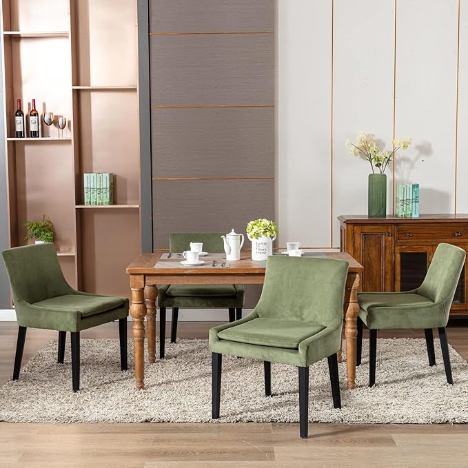 COLAMY Modern Dining Chairs Set of 6, Upholstered Corduroy Accent Side Chairs - Image 7