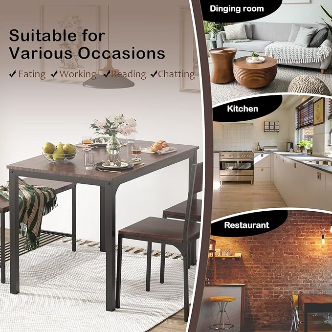 soges Dining Table Set for 4, 43.3 inch Kitchen Table Set - Image 6