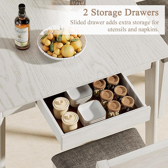 5-Piece Square Dining Table Set - Image 6