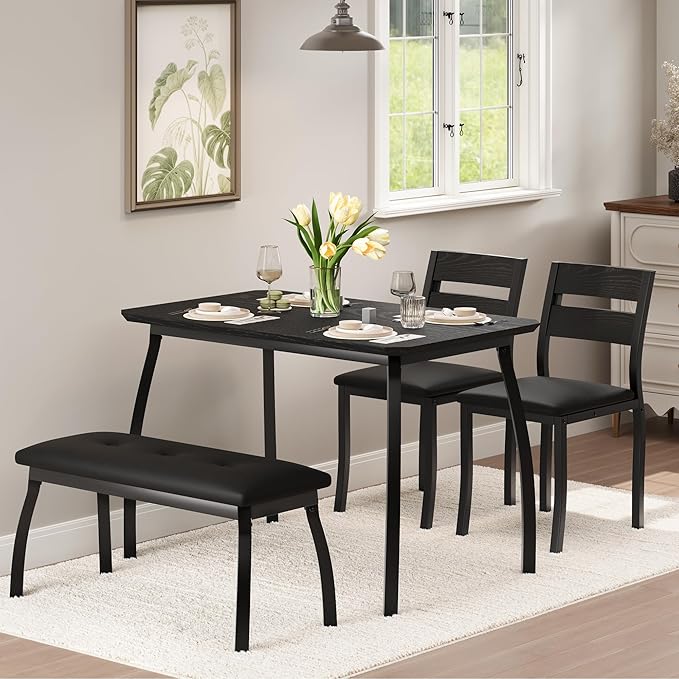4 Piece Farmhouse Dining Table Set - Image 2