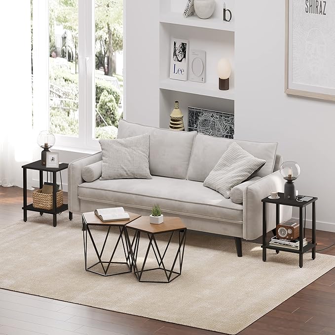 TUTOTAK End Table, Side Table, Nightstand, 2-Tier Storage Shelf, Sofa Table - Image 11