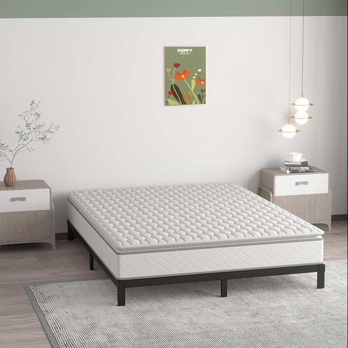 7 Inch California King Bed Frame No Box Spring Need, Low Profile Metal Platform - Image 4