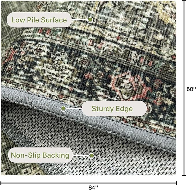 5X7 Area Rugs Machine Washable Rugs - Image 2