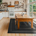 Homespice Jet Black Braided Area Rugs 5x8' – Primitive Gray and Black Rug by Homespice