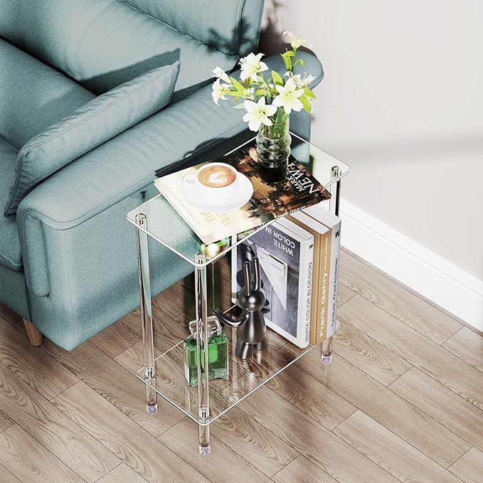 Clear Acrylic Narrow Side Table - Image 7
