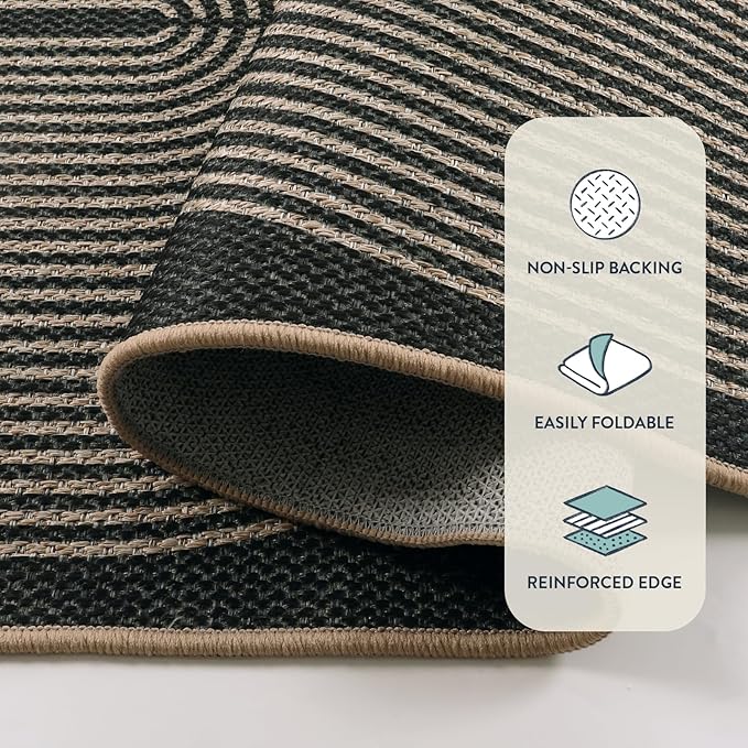 Lahome Modern Rainbow Hallway Runner Rug, 2x6 Washable Easy Jute Rugs - Image 4