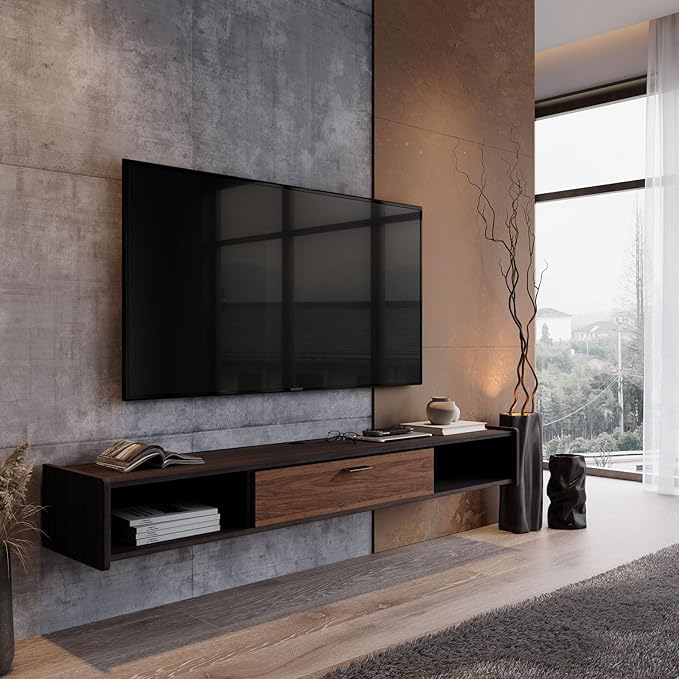 70'' Floating TV Stand, Wall Mounted TV Console, Floating TV Cabinet, Under TV - Image 4