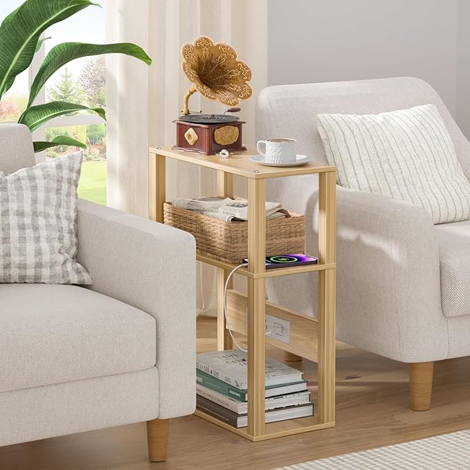 3-Tier Small Narrow Bamboo Side Table - Image 5