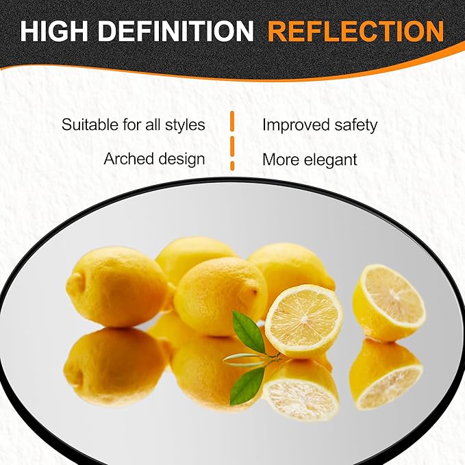 22 Inch Black Round Circle Mirror - Image 5