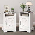 RoyalCraft Nightstand Set of 2, Tall Farmhouse Bedside Table by Bringyoubetterlife