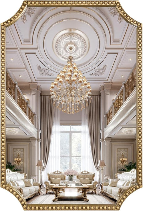 24"x36" Mirror for Wall, Scalloped Corners Rectangle Decorative Mirror by Fobule