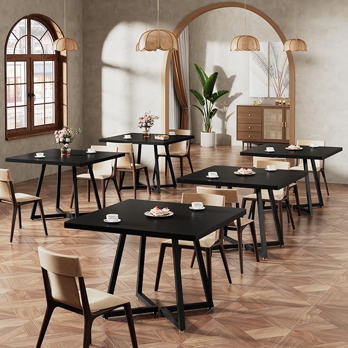 Tribesigns Square Dining Table for 8, 31.5" Industrial Dinner Table - Image 4