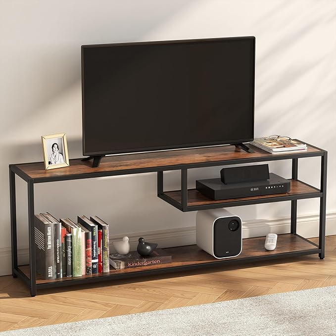 TECHMILLY Modern TV Stand for 55" TV, TV Table by TECHMILLY