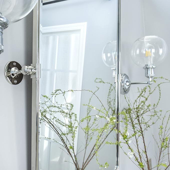 TEHOME 20x30'' Chrome Pivot Mirror Rectangle Bathroom Vanity Mirror Chrome - Image 7
