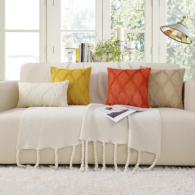 decorUhome Fall Throw Pillow Covers 16x16 Inch Set of 2, Soft Plush Faux Fur - Image 7