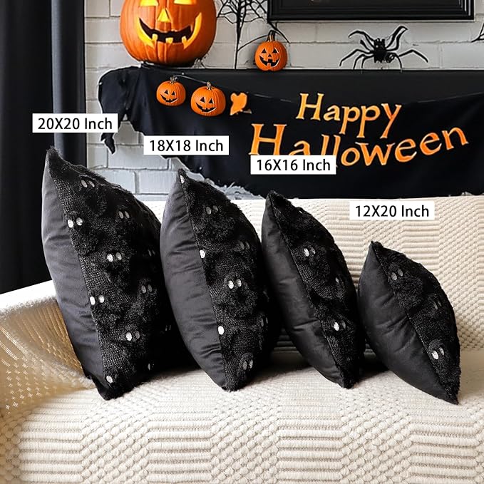 4TH Emotion Halloween Ghost Decorative Pillow Covers 20x20 Set of 2 - Image 6