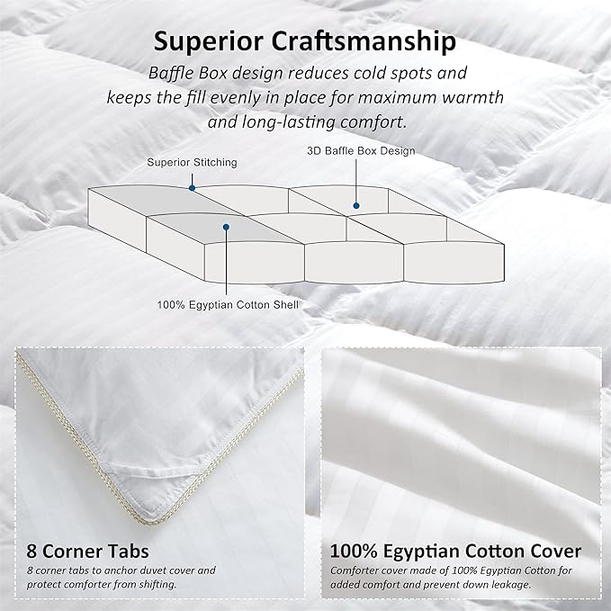 Egyptian Cotton Factory Outlet Store Luxurious All-Season Goose Down Comforter - Image 6