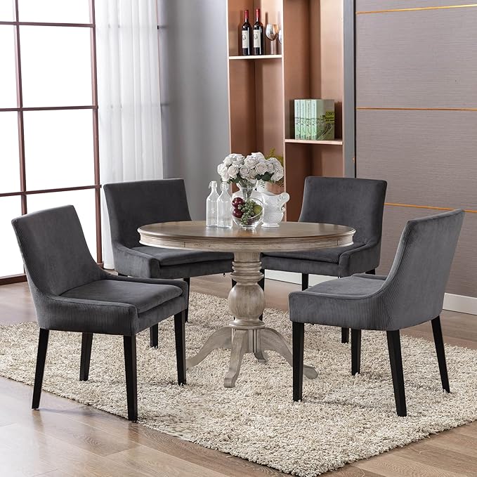 COLAMY Modern Dining Chairs Set of 4, Upholstered Corduroy Accent Side Leisure - Image 8