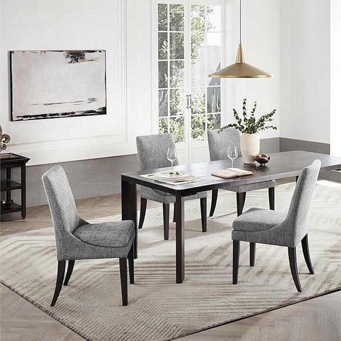 Upholstered Dining Chairs Modern Sidechair Performance Fabric High Back - Image 6