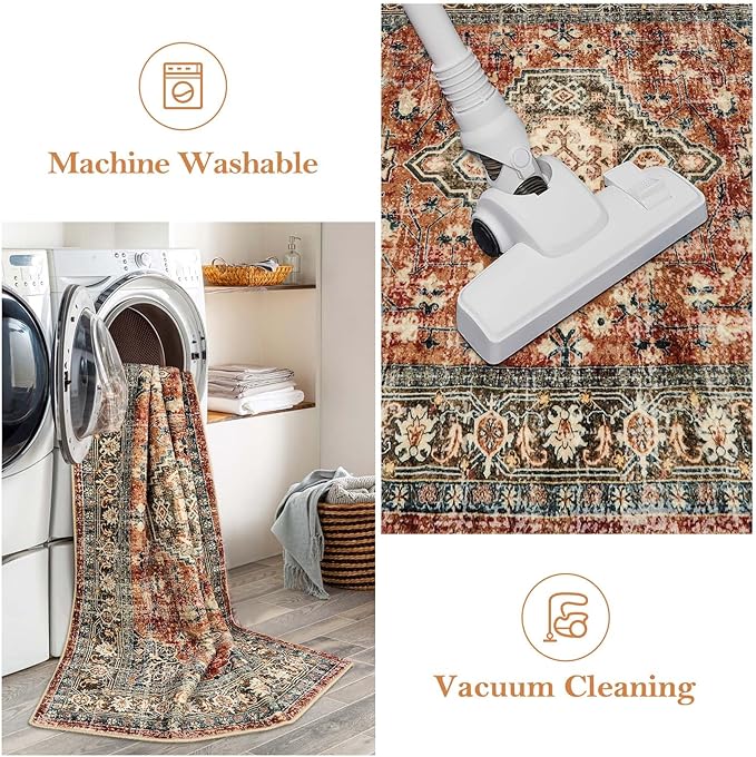 Lahome Oriental Area Rug, 3x5 Washable Rugs - Image 4