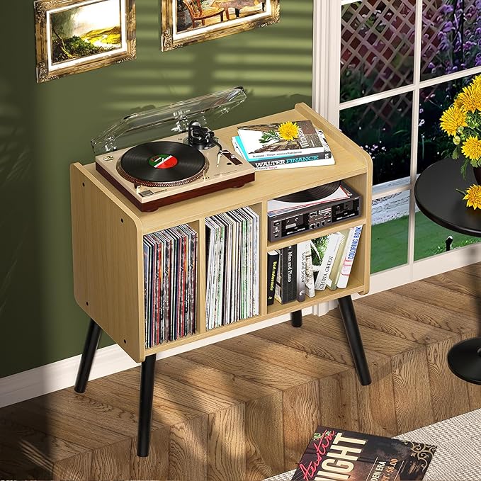 Record Player Table, Mid-Century Record Player Stand - Image 9