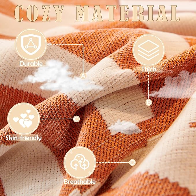 HANDONTIME Orange Sofa Covers for Couch Loveseat Covers Soft Chenille Couch - Image 4
