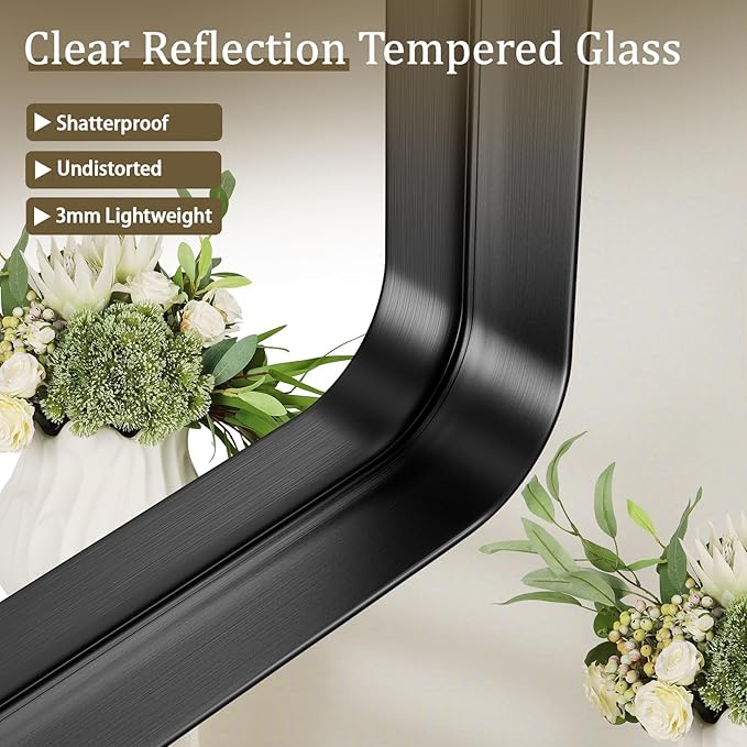 Bathroom Mirror 20x30 inch, Modern Round Corner Bathroom Vanity Mirror - Image 3