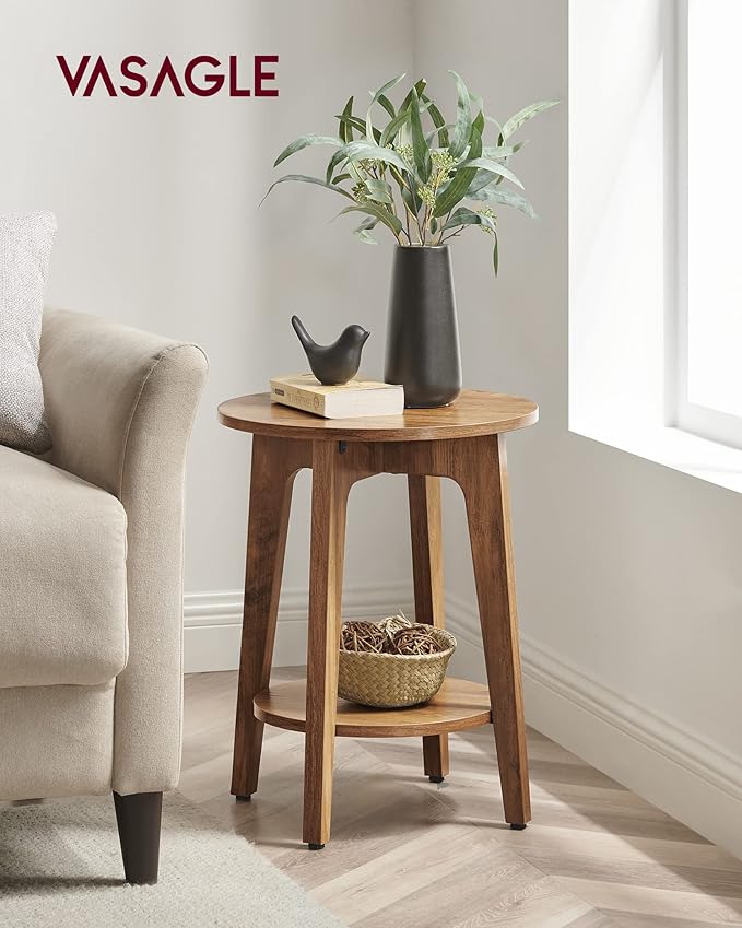 VASAGLE Side Table, Small Round End Table - Image 2