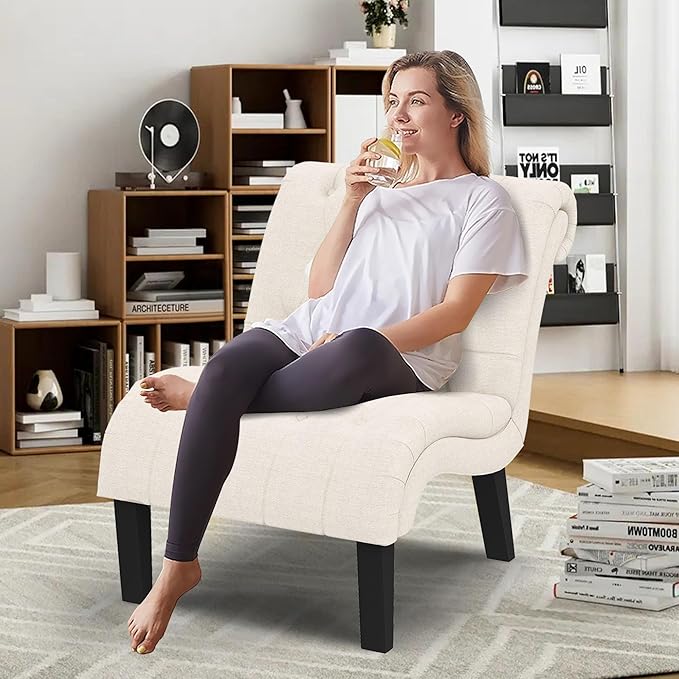 Yongqiang Accent Chair for Bedroom Living Room Chairs Tufted Upholstered Lounge - Image 10