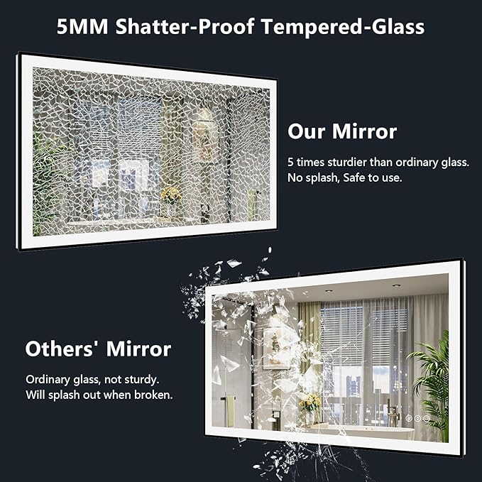 48x36 Inch LED Bathroom Mirror - Image 7