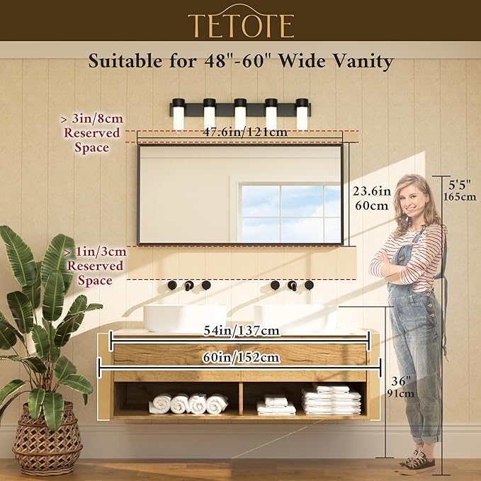 TETOTE Brushed Gold Frame Mirror - Image 5