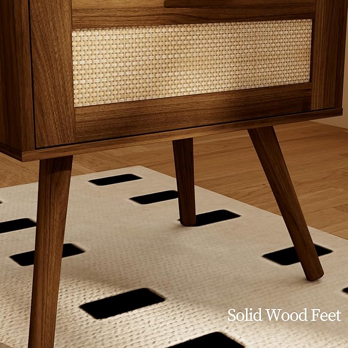 Rattan Nightstand, Farmhouse Bedside Table - Image 7
