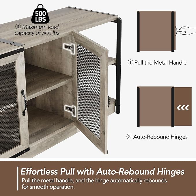 GarveeHome Farmhouse TV Stand for 75/80 Inch TVs, Entertainment Center - Image 5