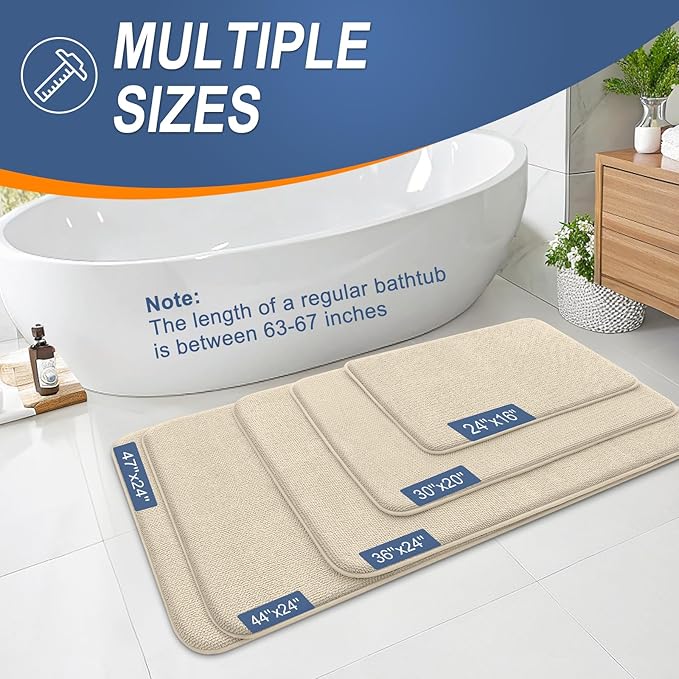OLANLY Thick Memory Foam Bath Mat Rug 30x20, Extra Soft Absorbent Bathroom Rug - Image 5