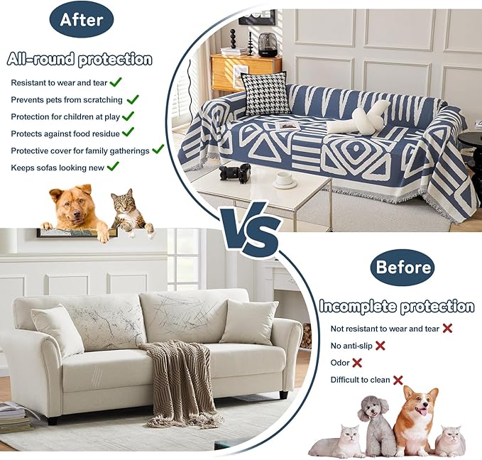 HANDONTIME Boho Chenille Sofa Cover - Image 6
