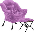 Fabric Lazy Chair with Ottoman, Oversized Upholstered Sofa Chair by Halituny