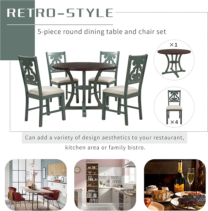 5-Piece Round Dining Table - Image 4