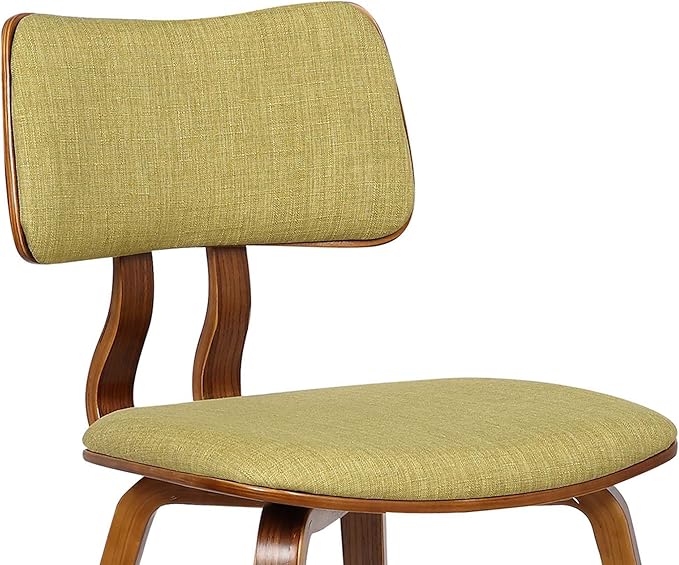 Armen Living Jaguar Mid-Century Dining Chair in Walnut Wood and Green Fabric - Image 8