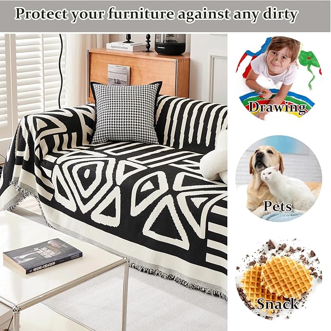 VM VOUGEMARKET Black Couch Cover - Image 4
