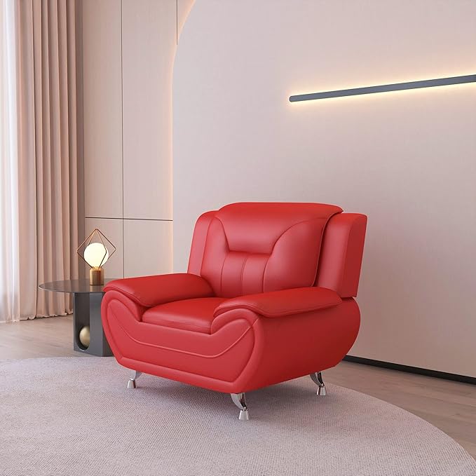 Container Furniture Direct Michael Modern Faux Leather Upholstered Stainless - Image 2