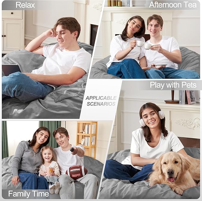 Homguava 5 FT Bean Bag Chair: 5' Bean Bags - Image 5