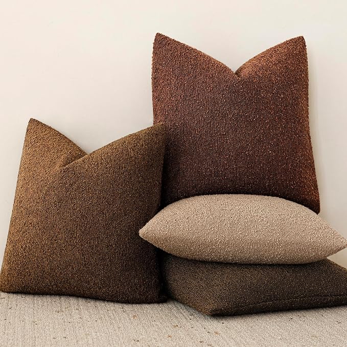 Foindtower Set of 2, Decorative Textured Boucle Throw Pillow Covers Accent - Image 6
