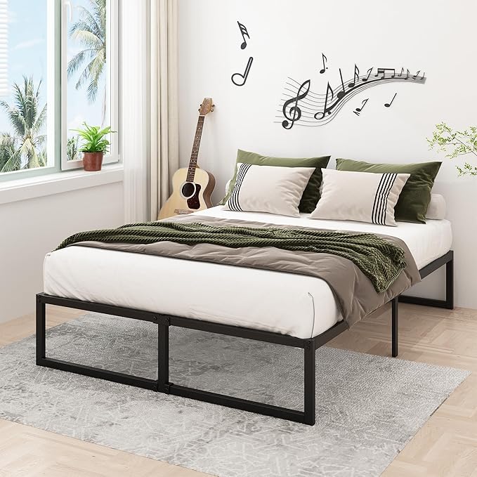 16 Inch King Size Bed Frame Sturdy Mattress Foundation, Heavy Duty Metal - Image 5